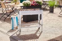 Barbacoa de Carbón Rectangular Karasu, Acero Inoxidable, 31 x 81 x 80 cm, 2 Rejillas,12 Pinchos, Plata - details 2