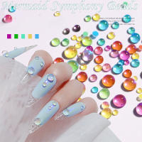 300Pcs Rhinestones De Mermaid Uso En Uñas Colores Caramelo Tamaños Mixtos Cristal Redondo Translúcido Aurora Para Decoración DIY - details 2