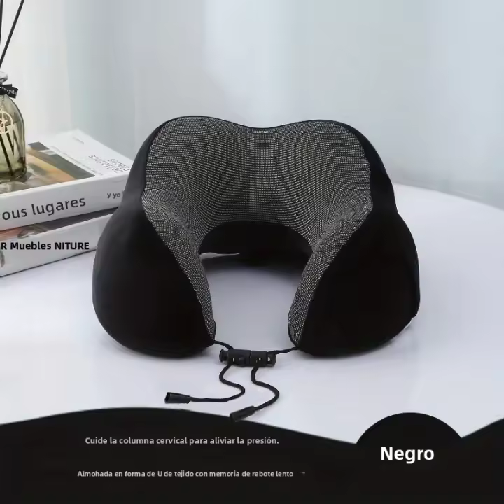 Almohada De Memoria De Poliéster U-Shape Para Viajes Con Diseño De Coches Y Aviones Mágnetica Para El Cuello Tamaño 40x20x16cm - 1