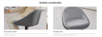 VASAGLE Taburete de Bar, Juego de 2, Taburete de Barra, Regulable en Altura, Giratorio 360°, Silla de Cocina, con Respaldo, Base, Reposapiés, Acero, para Mostrador, Comedor, Gris Paloma/Marrón Camello/Blanco Crema/Rosa Jalea y Gris Plata - details 1