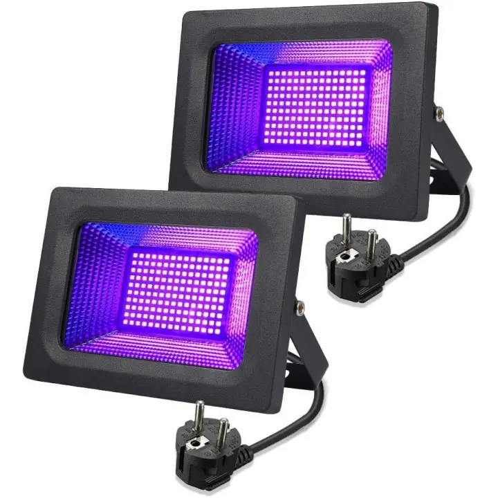 [2 Pcs] LED Black Light Projector, LUNSY 30W UV Projector Black - 1