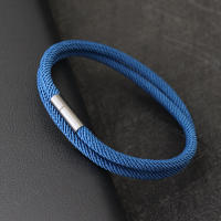 Nuevo Pulsera De Hombre Con Cordón De Nylon 4mm Doble Capa Hilo Sortuador Desmontable Hebilla Negra Regalo Para Él - details 5