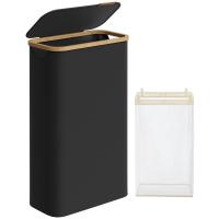 Cesto de Ropa Sucia con Tapa 65L, Plegable, Forro de Malla Extraíble, Tejido Oxford, Asas de Bambú, 42x22.5x70.5 cm - details 16