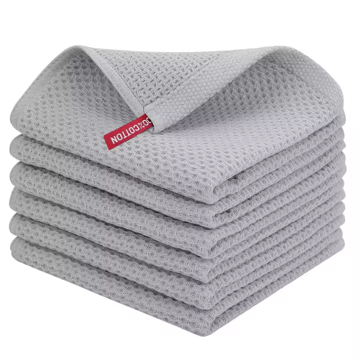 Toallas Cocina ENCE 100% Algodón Puro - Ultra Absorbentes, Secado Rápido - 30x30 cm (Pack 6 Unidades) - 1