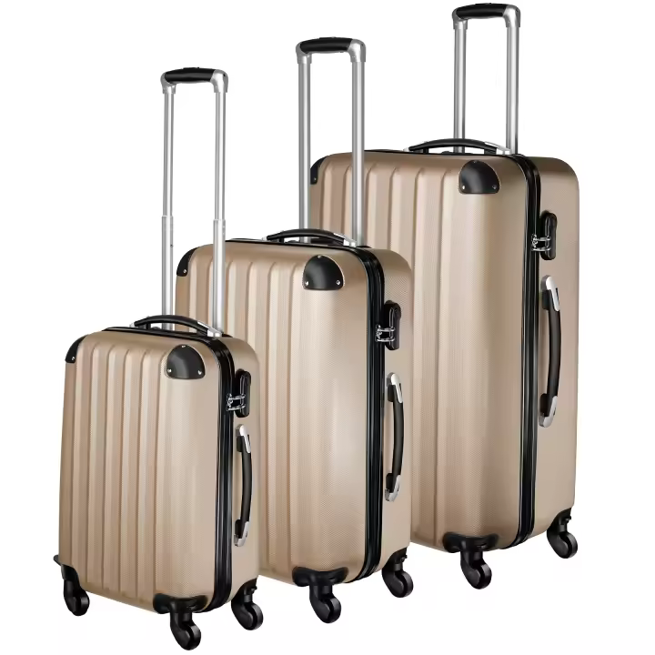 Tectake - Conjunto de maletas de viaje rígidas, Diseño elegante y actual, Carcasa ligera de mezcla de policarbonato y ABS, Ruedas de goma con 360° de giro - 1