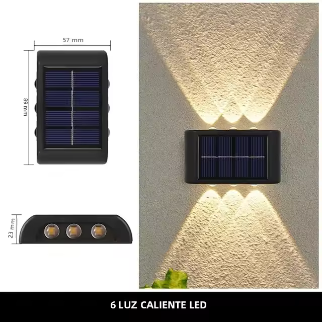 Lámpara De Pared Solar Exterior Luz Caliente Impermeable Iluminación Moderna Para Balcones Jardines Decoración Luz LED Duración 10H+ Recarga 4-6H - 1
