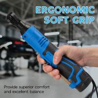 Llave de impacto eléctrica recargable con 2 baterías, 100n.m, 260RPM, conveniente para la instalación del braguero, construcción de la etapa de la boda, reparación del coche, reparación mecánica - details 1