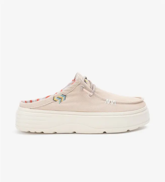 Caparica Zueco De Mujer Walk In Pitas De Algodón - Beige - 1