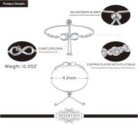 Pulsera Mujer Plata de Ley 925 Infinito Amor Pulseras de Zirconia Cúbica Corazón,Pulsera Mujer Plata de Ley 925 Infinito Pulseras Ajustable - details 4
