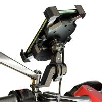 Soporte De Teléfono Móvil Para Motocicleta Con Carga Inalámbrica Rápida Y USB Montaje En Manillar De Moto Soporte Espejo - details 5