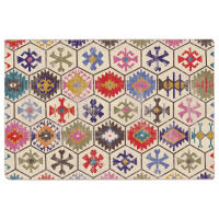 vidaXL Alfombra lavable antideslizante 120x180 cm Color Gris y dorado,  Beige y dorado,  Beige y negro y mas Alfombras de área  Alfombra de Piso para Sala de Estar Dormitorio Habitación Salón - details 3