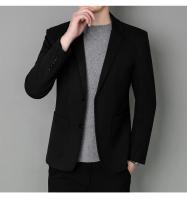 Chaqueta De Lana Elegante Para Hombre Estilo Coreano Británico Versión Sencilla De Color Sólido Para Bodas Y Trabajo Chaqueta De Negocios Con Mangas Largas - details 4