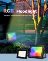TUYA Floodlight Inteligente RGB Control Por App Y Voz RGBCW CCT 3000-6500K 30W 50W 100W 220V AC Para Iluminación Exterior De Jardín Y Fiestas - details 0