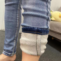 Jeans Térmicos Para Mujer Invierno Nieve Cálido Grueso Vaqueros Delgados Con Felpa Estilo Retro Azul Pantalones Largos Casual - details 3