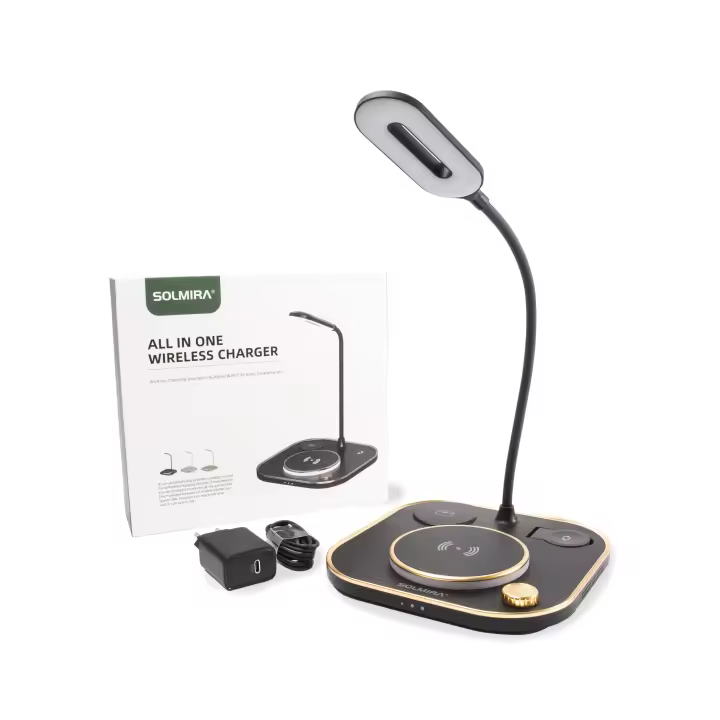 Base de Carga Rápida Inalámbrica 15W 3 en 1 con Luz para Smartphone, Auriculares y Smartwatch - 1