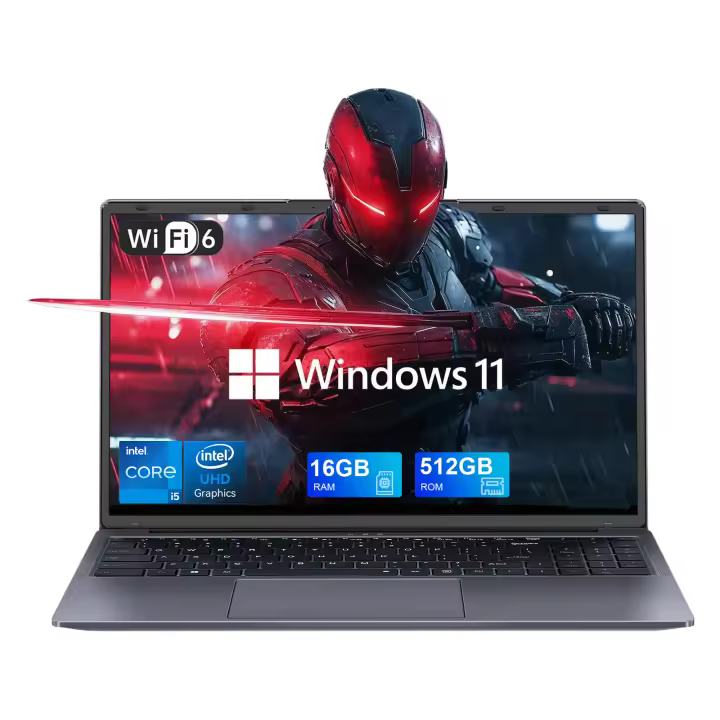 VANWIN Portátil de 16 pulgadas 16 GB RAM 512 GB SSD Procesador Intel Core i5-8210Y (Hasta 3,6 GHz), Pantalla FHD 1920x1200, WIFI5, BT 5,0, USB-A 3,0*3, type-C, HDMI, Toma de auriculares de 3,5mm, Español retroiluminado - 1