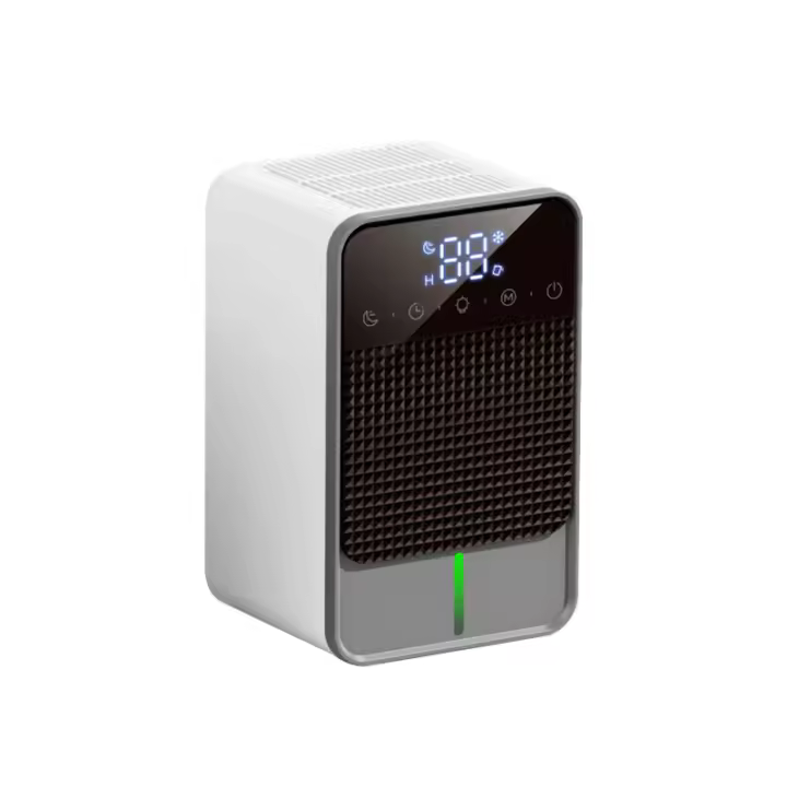 Deshumidificador, Deshumidificador de dormitorio pequeño doméstico 50 oz, Deshumidificador silencioso de segunda marcha, con luz de 7 colores en modo de sueño, apagado automático de 2 temporizadores descongelación automática, adecuado para armarios de RV - 1