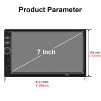 Reproductor Multimedia Para Coche Hippcron 7 Pulgadas 1 DIN Radio MP5 Pantalla Táctil FM Entrada Auxiliar USB Línea De Espejo BT5.0 Universal - details 10