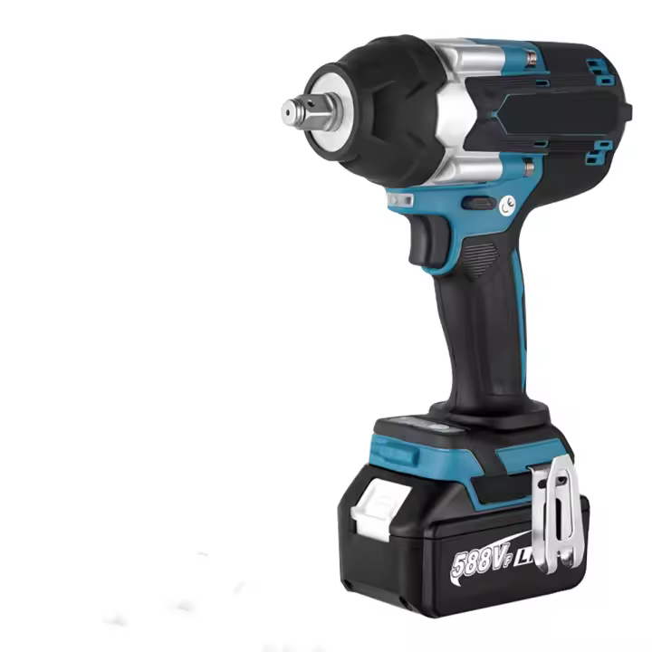 Llave de impacto eléctrica de 1800 N.M, torque de 1500 W, llave de impacto inalámbrica con batería, llave de impacto de 1/2" para reparación de automóviles, 0-7200 RPM para batería Makita de 18 V - 1
