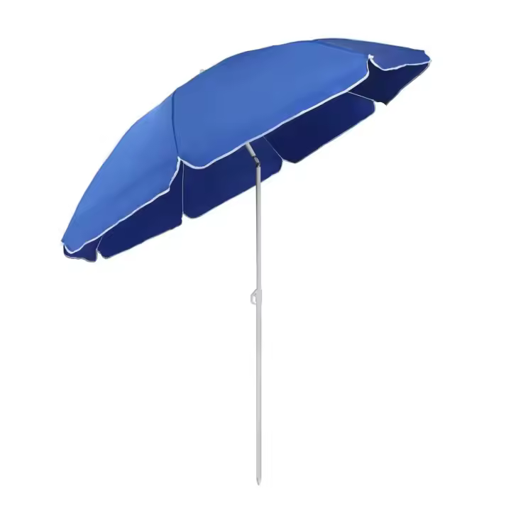 Sombrilla playa antiviento 180 o 200 cm, Max Air, marinera, forma octogonal, protección UV50 y revestimiento plateado, 8 varillas fibra de vidrio, mástil inclinable Ø28/32 mm, incluye funda con asa, con ventilación superior.pincho color se envía al azar. - 1