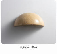 Lámpara De Pared Semi-Circular De Piedra Artística En Color Amarillo Travertino Con Luz LED Ahorradora De Energía Para Decoración De Dormitorio Y Pasillo - details 10