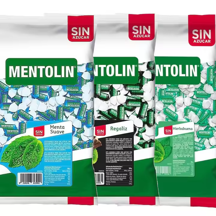 MENTOLIN PACK 3 Kg caramelos sin azúcar garganta Menta Suave & Regaliz & Hierbabuena - 1