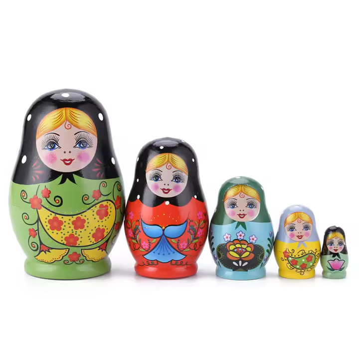 Matrioskas Rusas De 5-10 Capas Juguete Pato Amarillo Para Niños Y Adultos Artesanía Hecha a Mano Decoración DIY Figura De Arte Moderno - 1