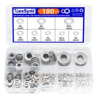 Kit De 180 Piezas De Anillas Planas De Acero Inoxidable 304 Para Tornillos Y Tornillos M2 M2.5 M3 M4 M5 M6 M8 M10 Ajuste De Guía De Goma - details 0