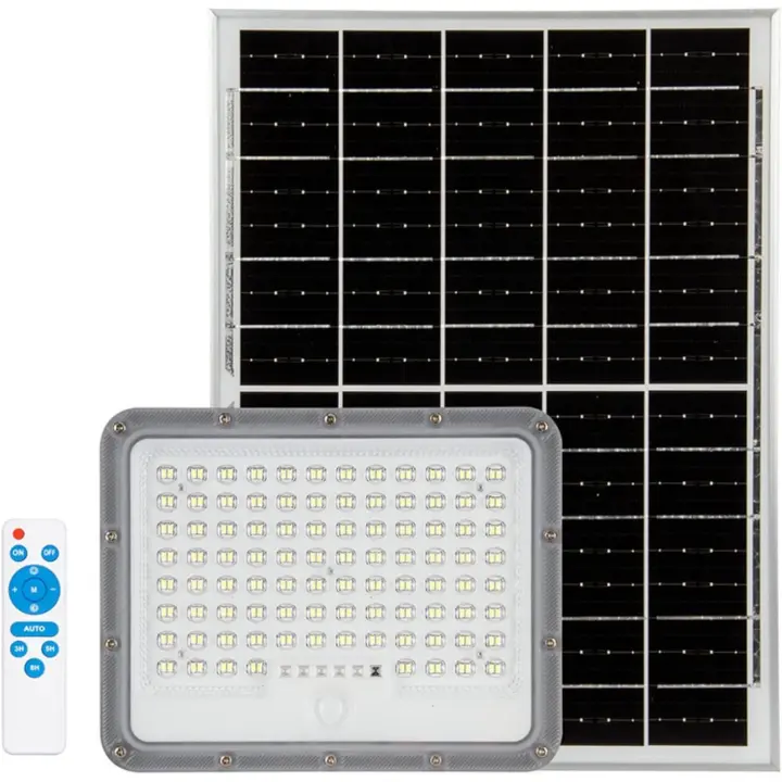 Jandei - Proyector Led Solar 200W/300W, 2500-3000 lúmenes, Con Sensor de Movimiento, Con Mando y Panel Separado 7500K - Dos modelos a elegir - 1