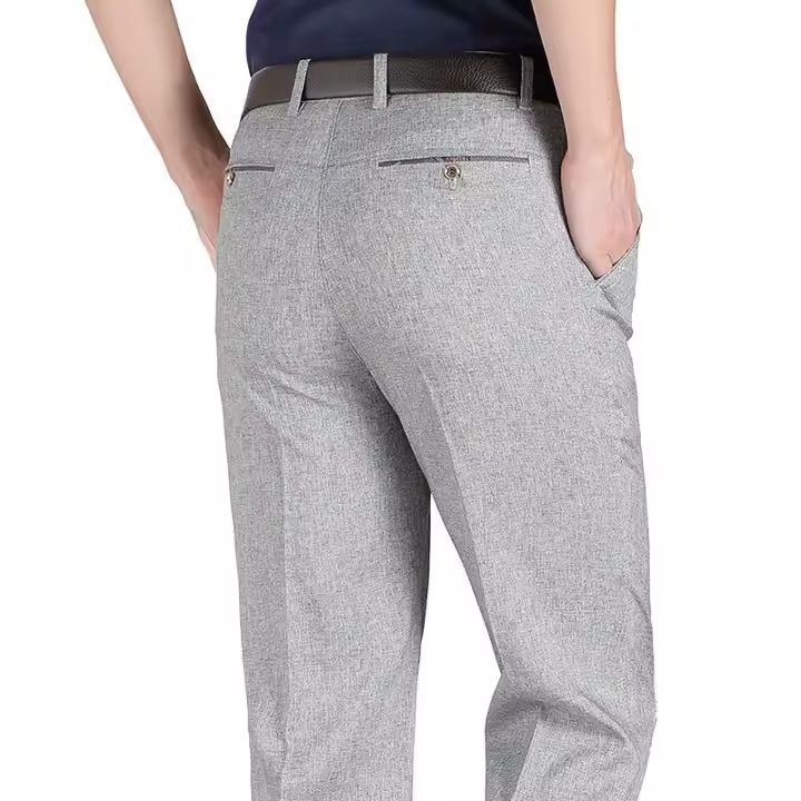 Pantalones Formales Para Hombre GOZBKF Talla Grande Estilo Business Verano Grueso Otoño Delgado Negro Azul Gris Elásticos Para Oficina Y Viajes - 1