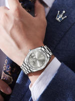 TOMI 4PCS Reloj De Negocios Para Hombre Lujo Con Caja De Regalo Caja De Diamante Calendar Correa De Acero Inoxidable Reloj De Cuarzo - details 13
