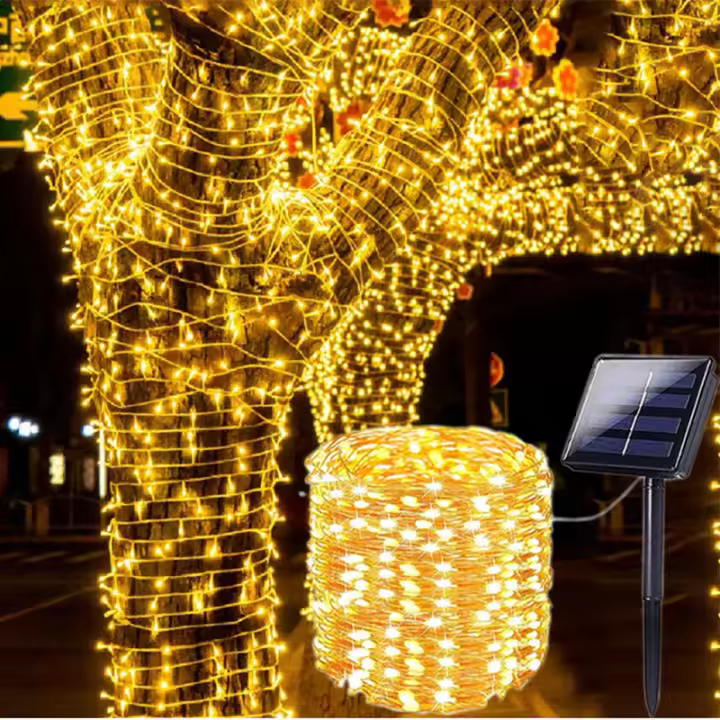 Luces Solares LED Para Jardín Exterior Cadena De Luces De Hadas Impermeables Para Navidad Patio Árbol Fiesta 6m/12m/23m/33m - 1