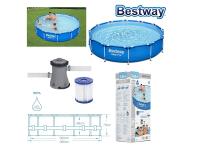 Bestway 56681 Piscina Desmontable Bestway Steel Pro 366x76 cm | depuradora incluida | Estructura de Acero Anticorrosión | Capacidad 6.473L | Material DuraPlus™ Resistente | Montaje Fácil sin Herramientas | Incluye Bomba de Filtro 1. - details 1