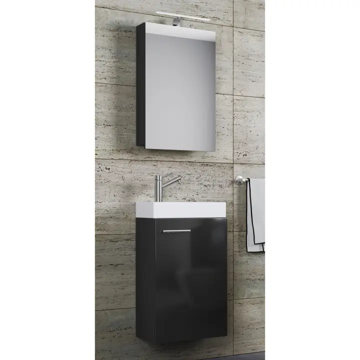 Conjunto de muebles de baño de 3 piezas WC de invitados lavabo de invitados pequeño y estrecho Slito SC Conjunto de muebles de baño de 3 piezas WC de invitados lavabo de invitados pequeño y estrecho Slito SC - 1