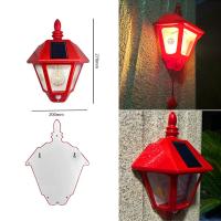 Lámpara Solar LED Retro Con Sensor De Movimiento Humano Luz Exterior Impermeable Para Decoración De Jardín Y Balcones De Villa Color Rojo - details 1