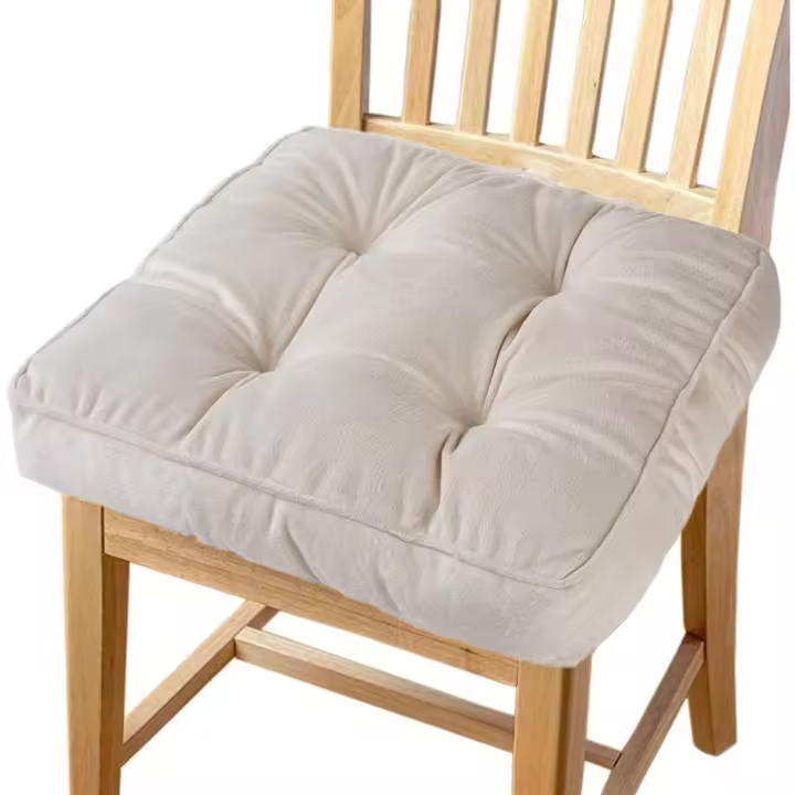 Cojín de silla con lazos, con cojines de asiento gruesos de algodón cuadrados, 1 pieza - 1