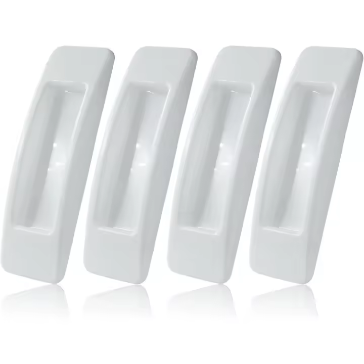 Paquete de 4 tiradores autoadhesivos de plástico blanco autoadhesivo. Pequeños tiradores instantáneos para puertas, cajones, ventanas y armarios.Armario - 1