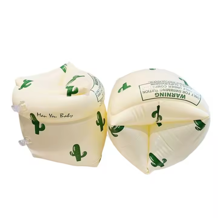 1Par De Flotadores De Brazo Flotantes En Forma De Círculo With Bolsas De Aire Doble Equipamiento De Natación Para Adultos Y Niños Material PVC Tamaño Aproximado 24x19cm - 1