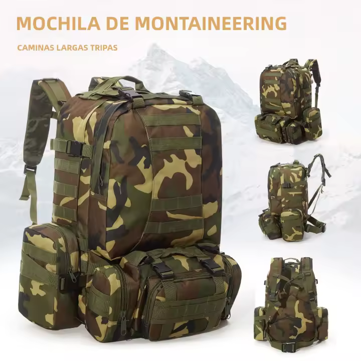 Mochila Táctica De 50L Para Hombres Mochila De Supervivencia Al Aire Libre Con Sistema Molle Bolsa Removible De Caza Mochila De Asalto 3P EDC - 1