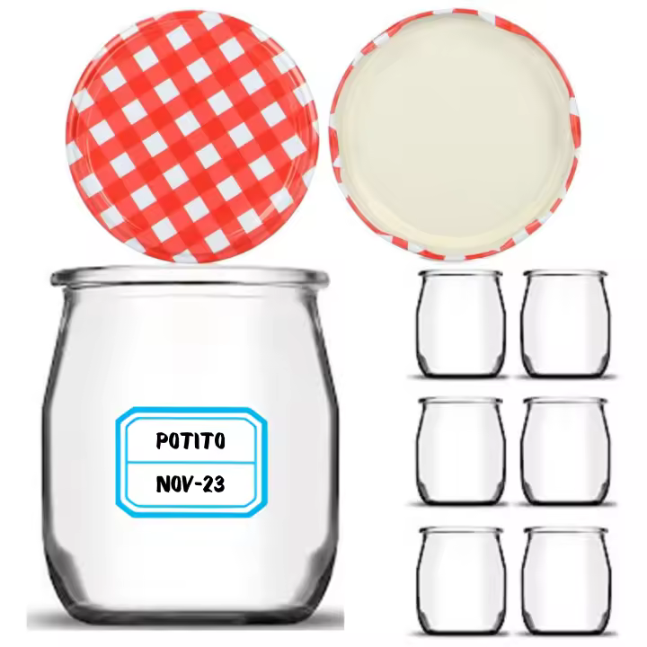 Mundotarros Tarros de Yogur y Postre de Cristal de 190 Ml - Tapa Metálica - Ebook con 102 Recetas - Perfectos Para Yogur, Natillas, Pudding, Potitos - 1