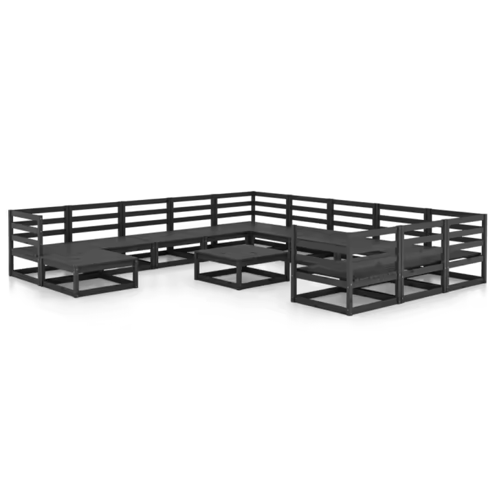 vidaXL Juego de muebles de jardín 13 piezas madera maciza de pino - 1