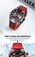 Reloj Boruse Para Hombre Rojo Impermeable Cronógrafo Reloj De Pulsera De Negocios Con Calendario Reloj Masculino Regalo Perfecto - details 7