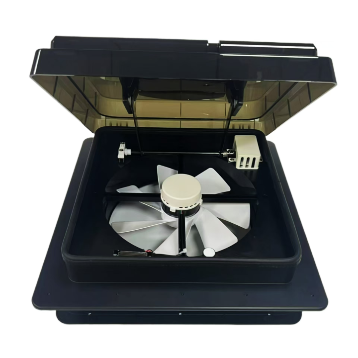 Ostarkdom 12v motorhome ventilation fan with led light and rain sensor, ece r10 certified roof skylight with rain protection, ideal for caravan, trailer, camper, camper van, motorhome, campervan, recreational vehicle