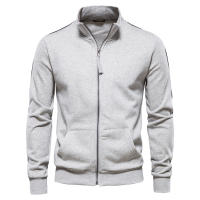 Suéter de manga larga con cremallera y cuello levantado para hombre, cárdigan informal deportivo versátil con contraste de Color, novedad de otoño e invierno de 2024 - details 9
