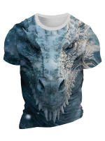 Camiseta Para Hombre Estampado De Dragón 3D Casual Verano Deporte Al Aire Libre Moda Ciudad Manga Corta Transpirable Secado Rápido O-Neck - details 9