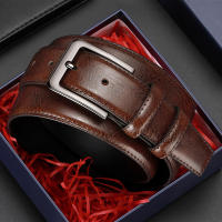 Cinturón De Cuero Para Hombres Con Hebilla De Punta Casual Retro Para Jeans Regalo De Día Del Padre Y San Valentín - details 2