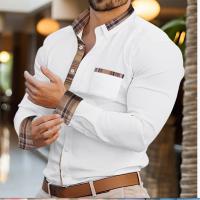Camisa De Hombre De Algodón Y Lino Con Cuello En V Manga Larga Estilo Casual Abierta Para Oficina Y Uso Diario - details 3