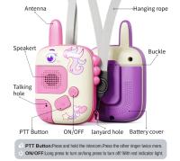 Walkie-talkie para niños, buscapersonas de transmisión inalámbrica de larga distancia, juguete de dibujos animados para conversación al aire libre con cordón - details 1