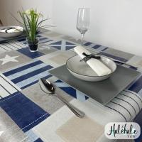 HuleHule Tex - Mantel de Hule Huletec. Impermeable antimanchas para mesa redonda, cuadrada o rectangular -  Naval  Blue - details 0