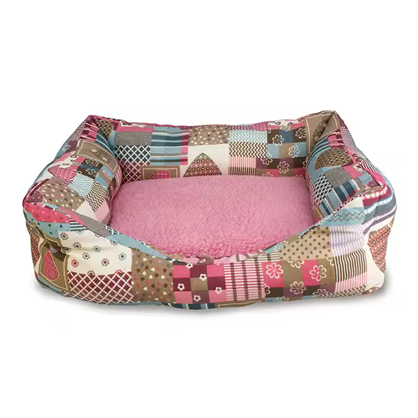 Cama cuadrada corazones y rayas 60x50x18cm - 1